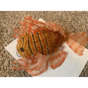 Ganz Webkinz Lionfish Lion Fish Plush HM355 9" Orange Striped Stuffed Animal